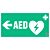 Znak informacyjny "Defibrylator AED w lewo" 400x200 mm, płyta 1 mm