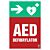 Znak informacyjny "Defibrylator AED w dół w lewo" 200x300 mm, płyta 1 mm