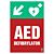 Znak informacyjny "Defibrylator AED w dół w lewo" 200x300 mm, płyta 1 mm