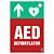 Znak informacyjny "Defibrylator AED w górę" 200x300 mm, spieniona płyta 3 mm