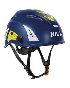 Hełm Superplasma AQ HI-VIZ - niebieski z żółtymi naklejkami