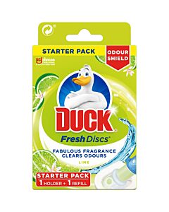 Żelowe krążki do toalety Duck FRESH DISCS LIME - 6 krążków i aplikator