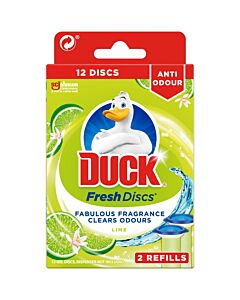 Żelowe krążki do toalety Duck FRESH DISCS LIME - 12 krążków