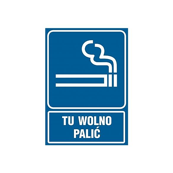 Piktogram RB025 - "Tu wolno palić" - 20x30cm; folia