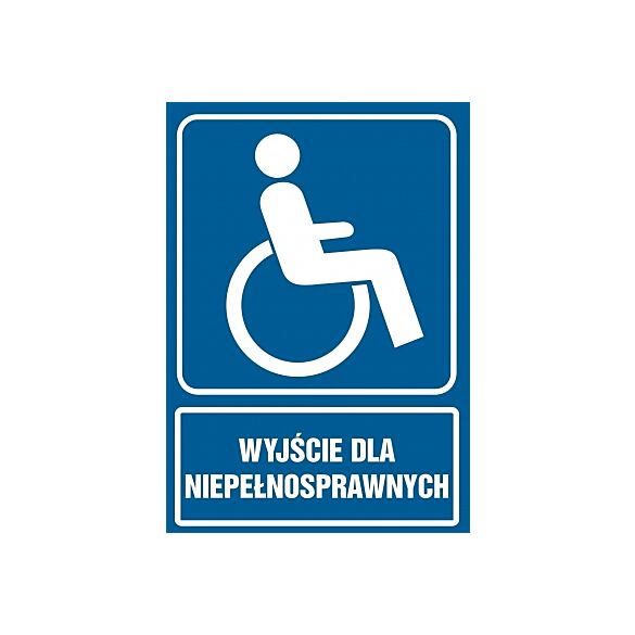 Piktogram RB029 - "Wyjście dla niepełnosprawnych" - 20x30cm; płyta 1mm