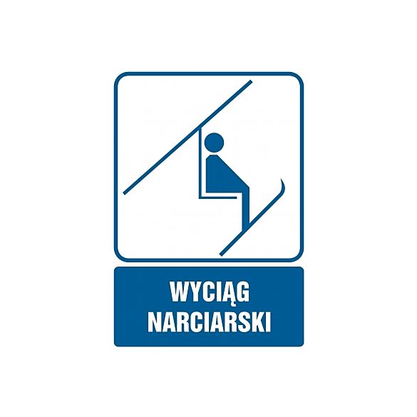 Piktogram RD014 - "Wyciąg narciarski" - 15x22,5cm; płyta 1mm