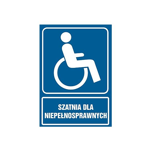Piktogram RB031 - "Szatnia dla niepełnosprawnych" - 15x22,5cm; płyta 1mm