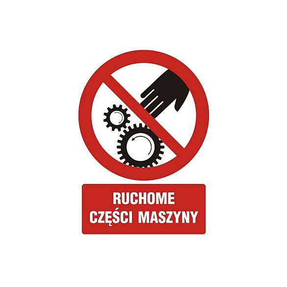 Znak GC072 - "Ruchome części maszyny" - 15x22,5cm; folia