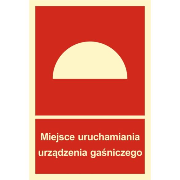 Znak ''Miejsce uruchamiania urządzenia gaśniczego'' BB003