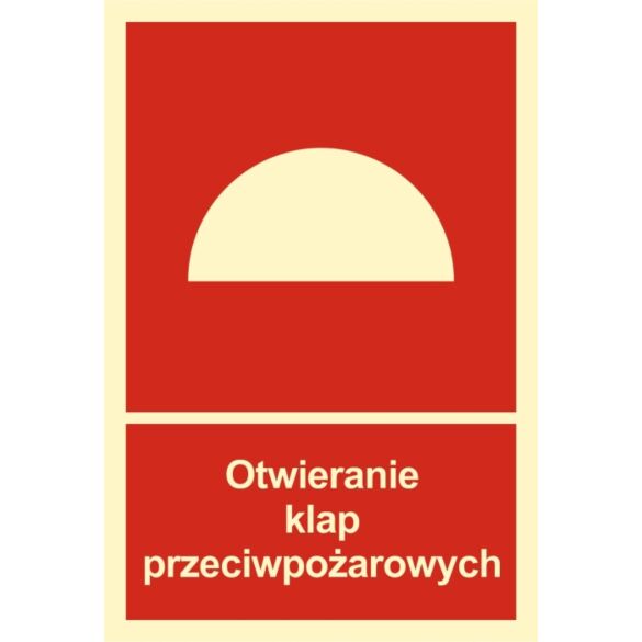 Znak "Otwieranie klap przeciwpozarowych" BB010