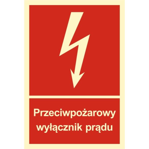 Znak "Przeciwpożarowy wyłącznik prądu" BB012