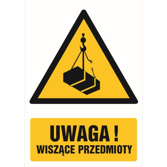Znak "Uwaga - wiszące przedmioty" GF012