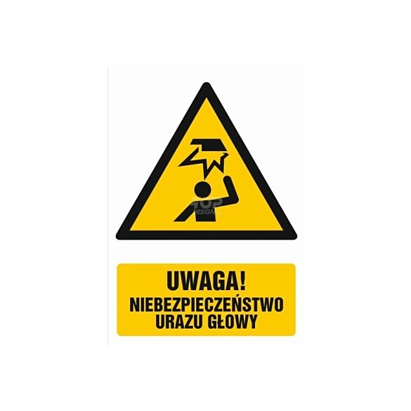 GF017 CK FN - Znak "Uwaga - niebezpieczeństwo urazu głowy"
