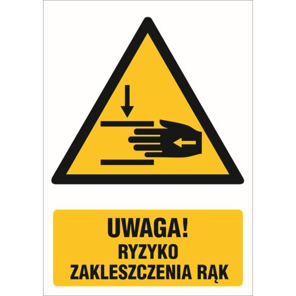 Znak ''Uwaga ryzyko zakleszczenia rąk'' GF045