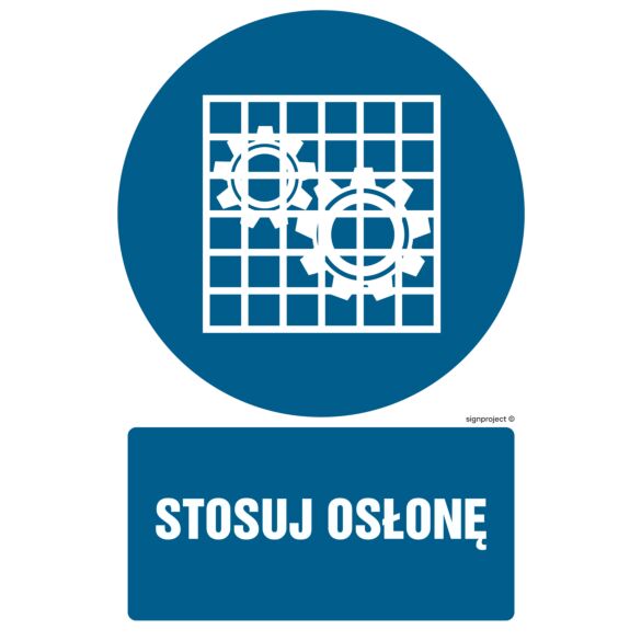 Znak GL015 - "Stosuj osłonę" - 10x15cm; folia