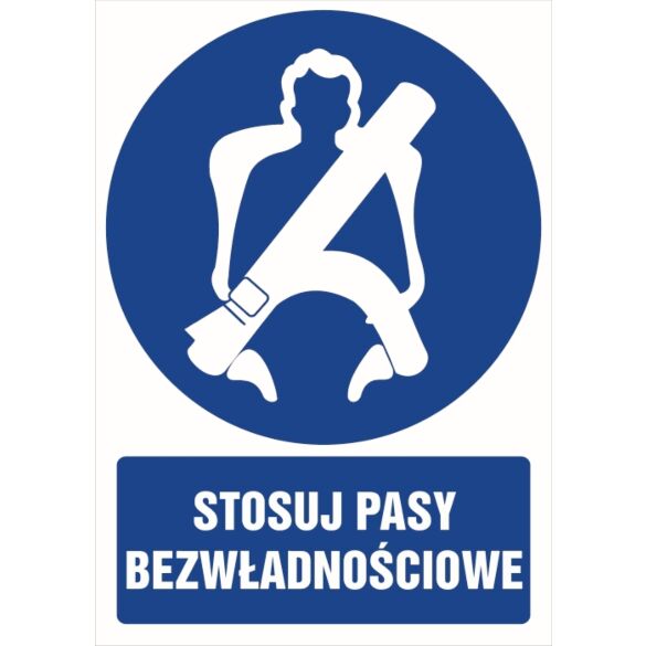 Znak "Stosuj pasy bezwładnościowe"