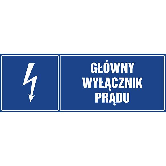 Znak "Główny wyłącznik prądu"