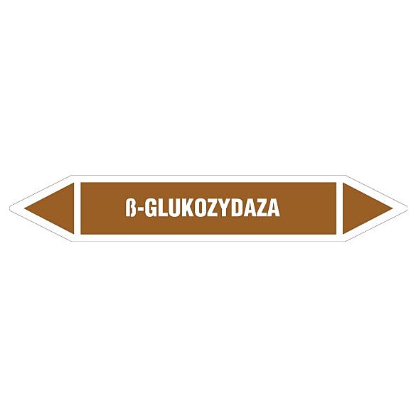 Znak JF523 - "ß-GLUKOZYDAZA" - arkusz 4 naklejek - 33,8x6cm; folia