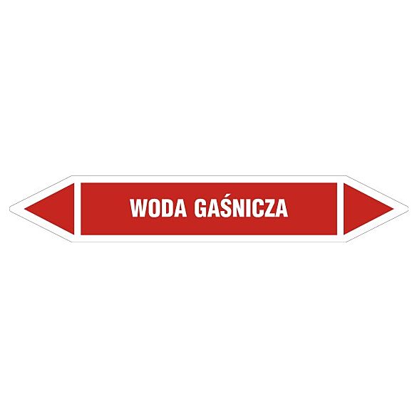 Znak JF483 - "WODA GAŚNICZA" - arkusz 5 naklejek - 22,5x4cm; folia