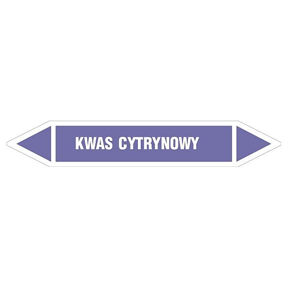 Znak JF243 - "KWAS CYTRYNOWY" - arkusz 16 naklejek - 14x2,5cm; folia