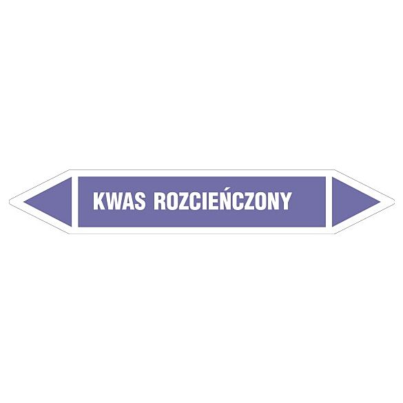 Znak JF249 - "KWAS ROZCIEŃCZONY" - arkusz 16 naklejek - 14x2,5cm; folia