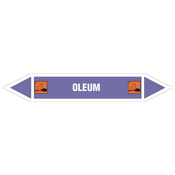 Znak JF299 - "OLEUM EN OLEUM" - arkusz 2 naklejek - 56,3x10cm; folia