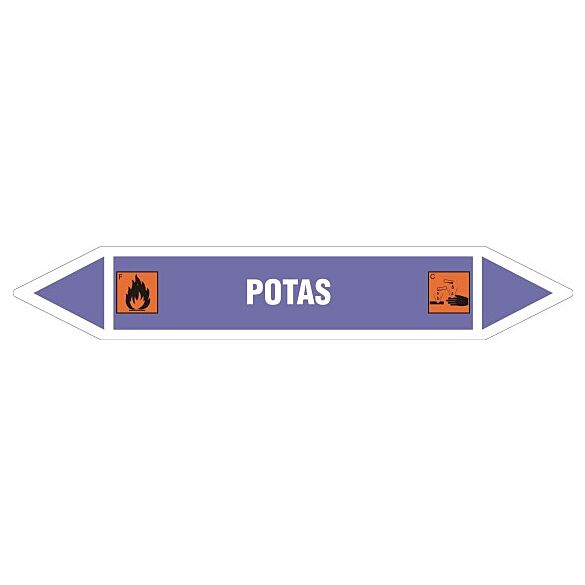 Znak JF334 - "POTAS" - arkusz 5 naklejek - 22,5x4cm; folia