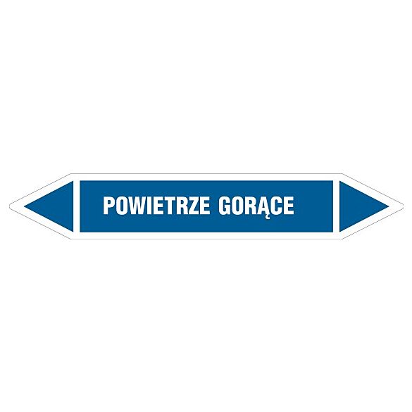 Znak JF338 - "POWIETRZE GORĄCE" - arkusz 2 naklejek - 56,3x10cm; folia