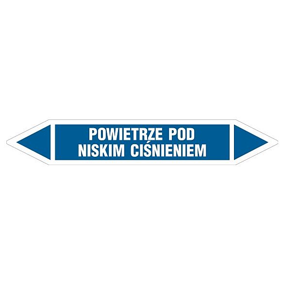 Znak JF342 - "POWIETRZE POD NISKIM CIŚNIENIEM" - arkusz 5 naklejek - 22,5x4cm; folia