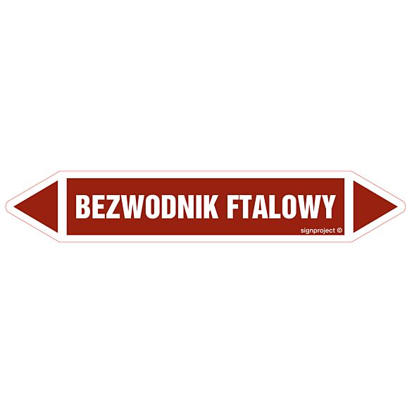 Znak JF039 - "BEZWODNIK FTALOWY" - arkusz 2 naklejek - 56,3x10cm; folia