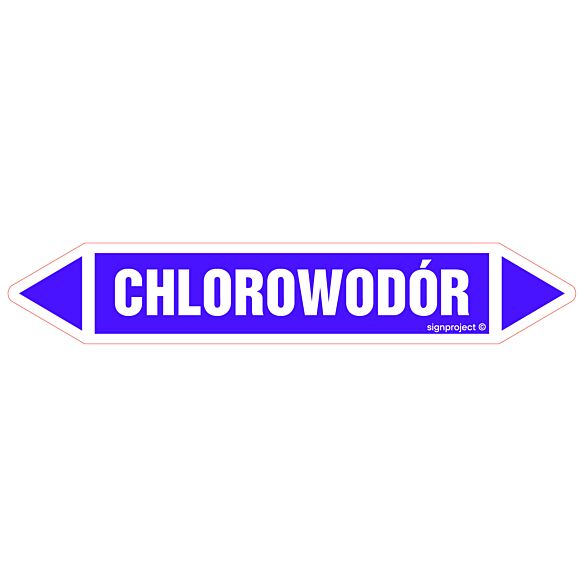 Znak JF078 - "CHLOROWODÓR" - arkusz 16 naklejek - 14x2,5cm; folia