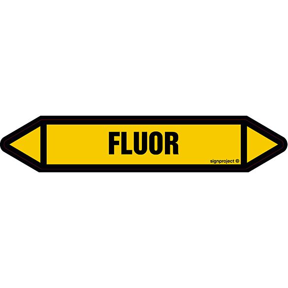 Znak JF159 - "FLUOR" - arkusz 5 naklejek - 22,5x4cm; folia