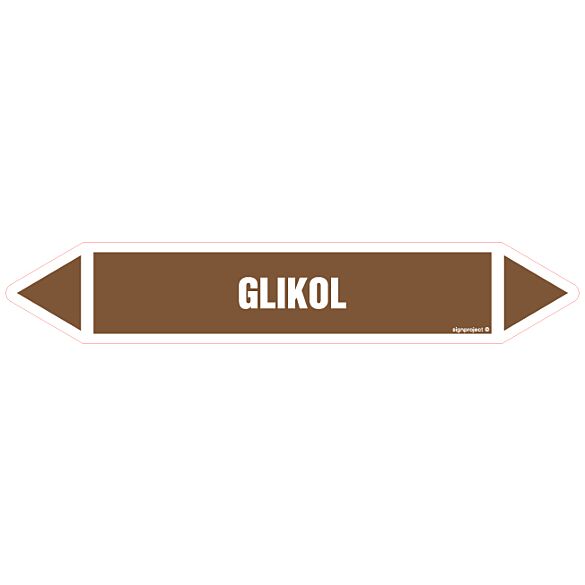 Znak JF190 - "GLIKOL" - arkusz 5 naklejek - 22,5x4cm; folia