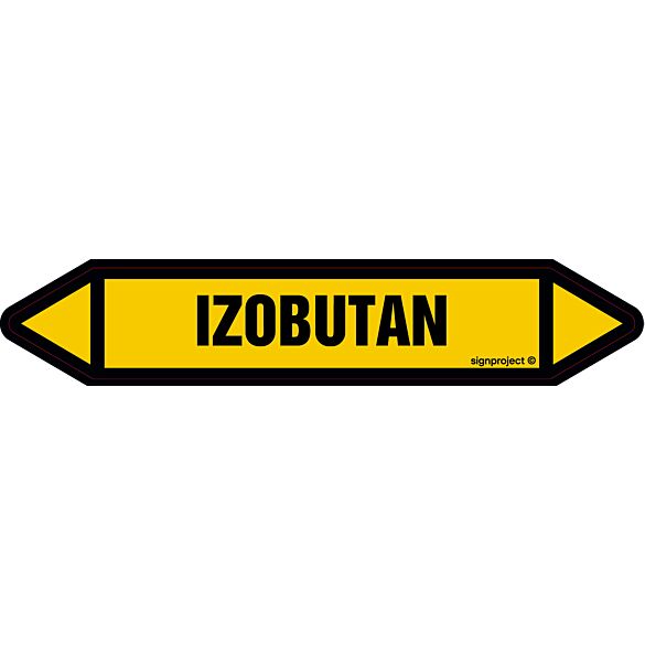 Znak JF234 - "IZOBUTAN" - arkusz 16 naklejek - 14x2,5cm; folia