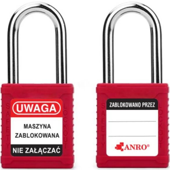 Kłódka lockout bezpieczna czerwona RK