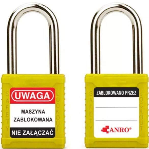 Kłódka lockout bezpieczna żółta RK