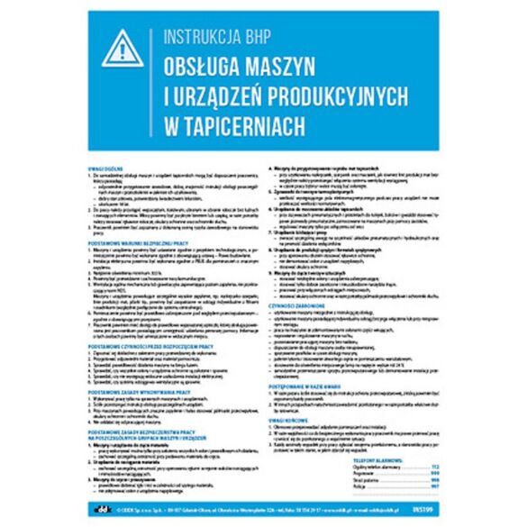Obsługa maszyn i urządzeń produkcyjnych w tapicerniach Obsługa maszyn i urządzeń produkcyjnych w tapicerniach