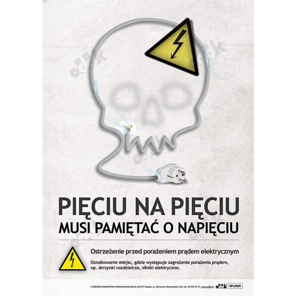 Plakat "Ostrzeżenie przed porażeniem prądem elektrycznym"