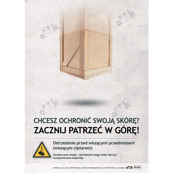 Ostrzeżenie przed wiszącymi przedmiotami (wiszącym ciężarem)