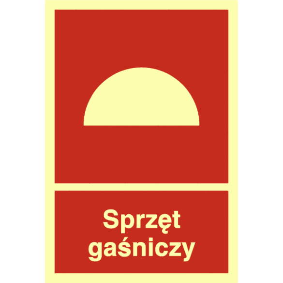 Znak BC005 - "Sprzęt gaśniczy" - 15x22,2cm; płyta 1mm