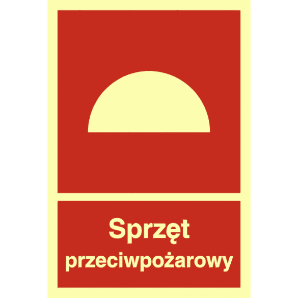 Znak BC006 - "Sprzęt przeciwpożarowy" - 10x14,8cm; płyta 1mm