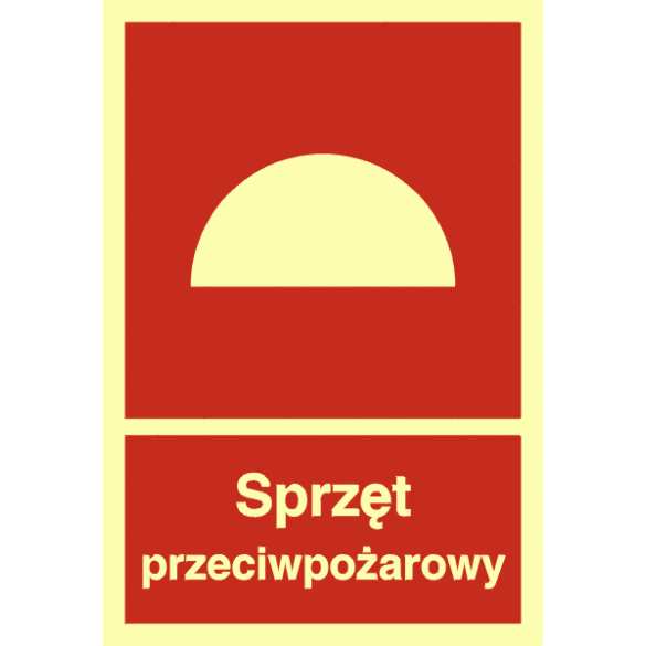 Znak BC006 - "Sprzęt przeciwpożarowy" - 20x29,6cm; płyta TD fotolum.