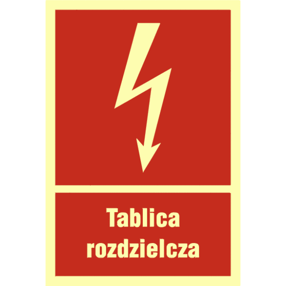 Znak BC009 - "Tablica rozdzielcza" - 15x22,2cm; płyta 1mm fotolum.