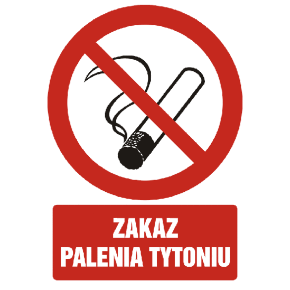 Znak GC036 - "Zakaz palenia tytoniu" - 15x22,5cm; płyta 1mm