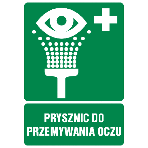 Znak "Prysznic do przemywania oczu"
