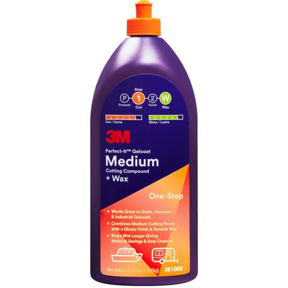 Środek polerski z woskiem do żelkotu 3M Perfect-It - średniościerny - 946 ml