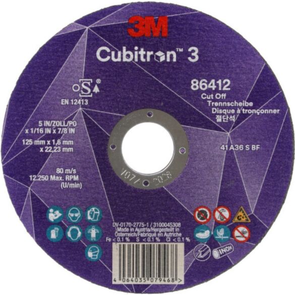 Tarcza 3M™ Cubitron™ 3 86647 (T41) - 125 mm x 1 mm 22 mm