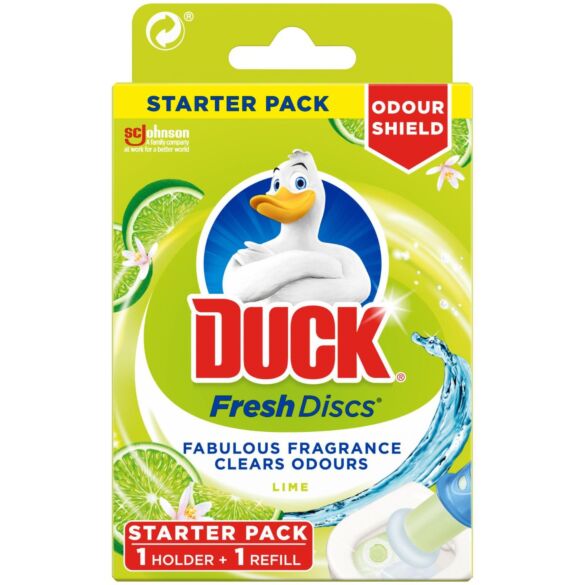 Żelowe krążki do toalety Duck FRESH DISCS LIME - 6 krążków i aplikator