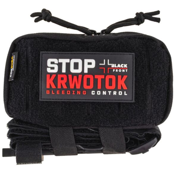 Zestaw ratowniczy Black Front STOP KRWOTOK PRO - czarna saszetka/opaska czarna