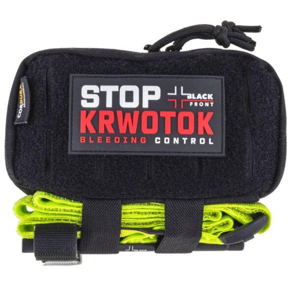 Zestaw ratowniczy Black Front STOP KRWOTOK PRO - czarna saszetka/opaska fluo